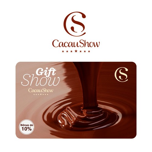 Carto Presente Cacau Show Bnus 10% Virtual - R$ 100