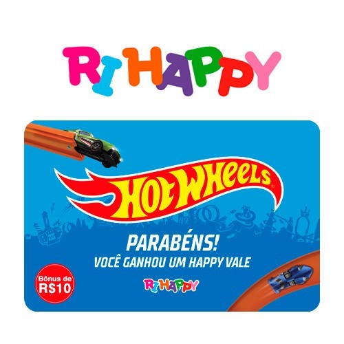 Happy Vale Hot Wheels Bnus R$ 10 Virtual