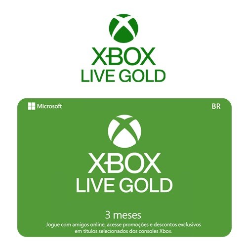 Cartão Pré-Pago Xbox Live Assinatura Virtual